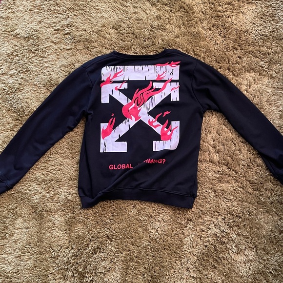 OFF-WHITE
Fire Oversized Cotton Jersey Sweatshirt In Black/fuchsia - Picture 2 of 3